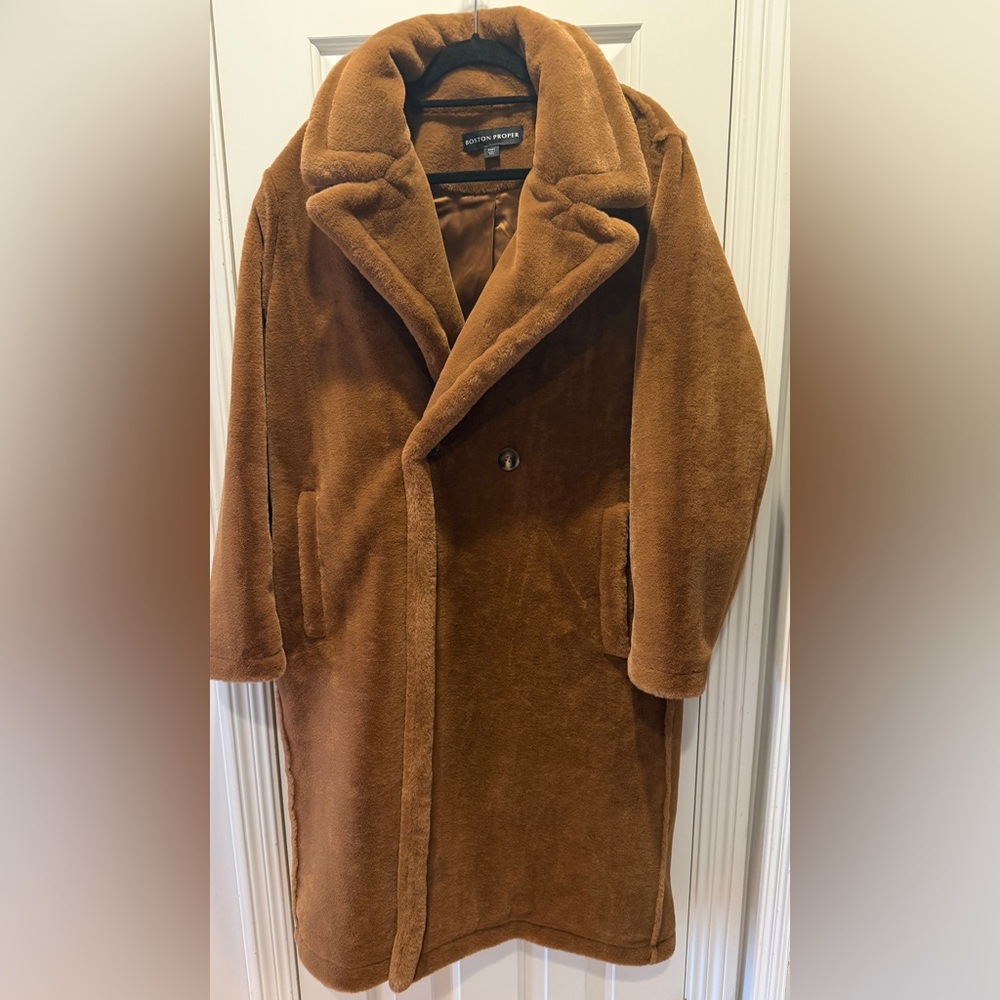 NWOT - Boston Proper Rich Brown Teddy Jacket. Cozy and perfect for winter! - Picture 3 of 5